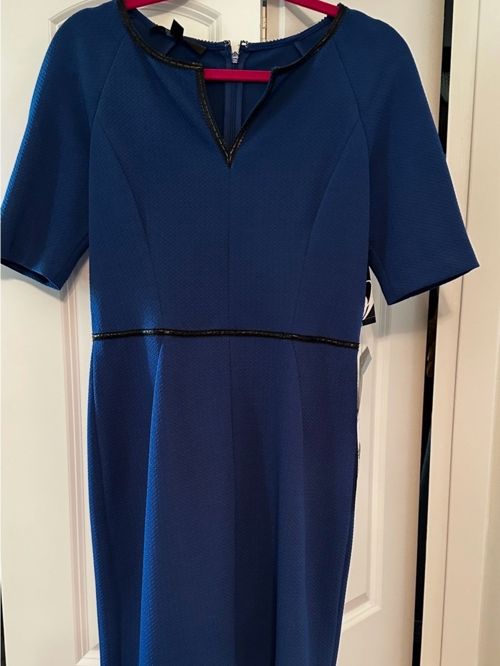 Nine West Royal Blue Midi Dress with Black Trim